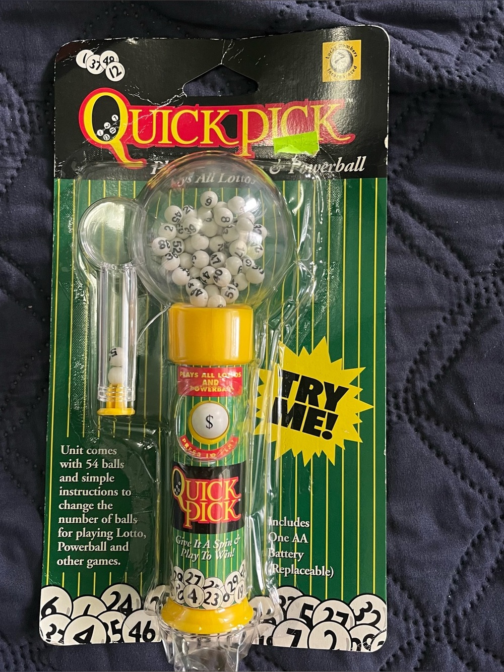 Vintage 1996 Quick Draw Power Ball Lottery Number Pick Machine, Works